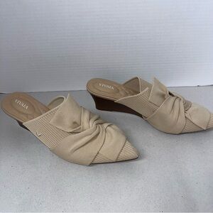Vivaia Yaffa Cream Knotted Wedges